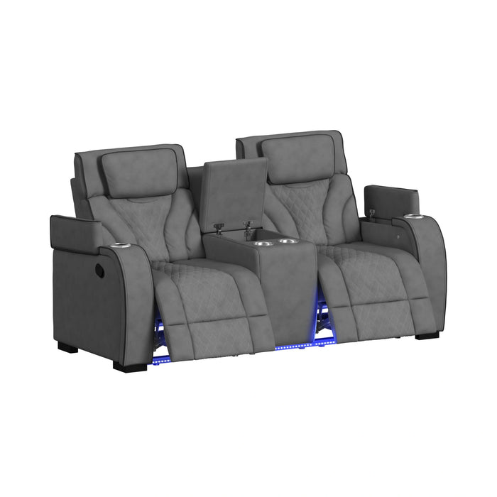 Blitz Motion Loveseat with Console, and LED - Tony’s Furniture Store & Linen (GA) - Multi Location