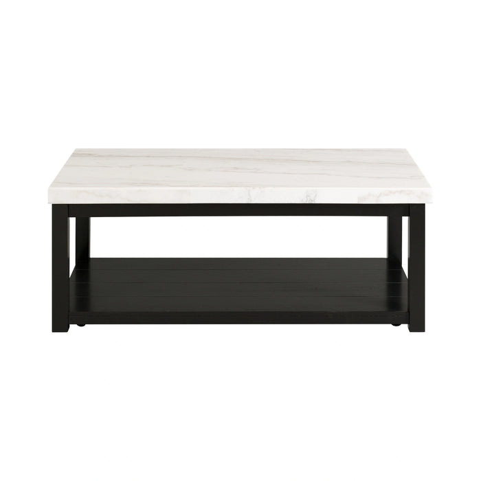 Marcello w/ White Top - Rectangular Coffee Table W/Casters - Tony’s Furniture Store & Linen (GA) - Multi Location