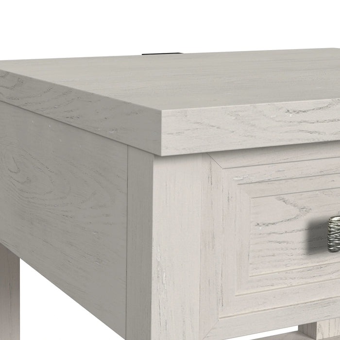 Avalanche End Table with USB in Antique White - Tony’s Furniture Store & Linen (GA) - Multi Location