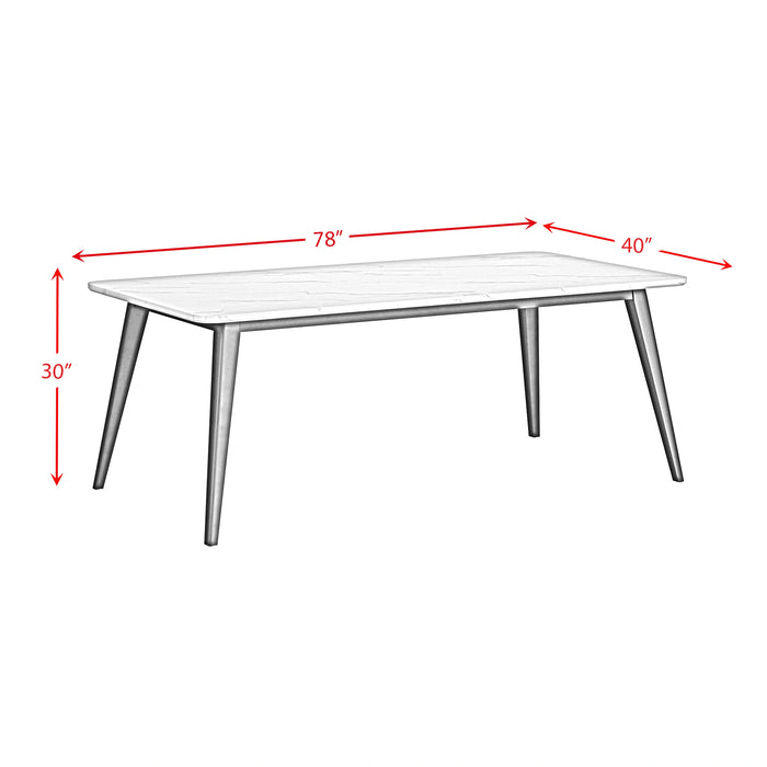 Marlene Dining Table with White Faux Marble Top in Black - Tony’s Furniture Store & Linen (GA) - Multi Location