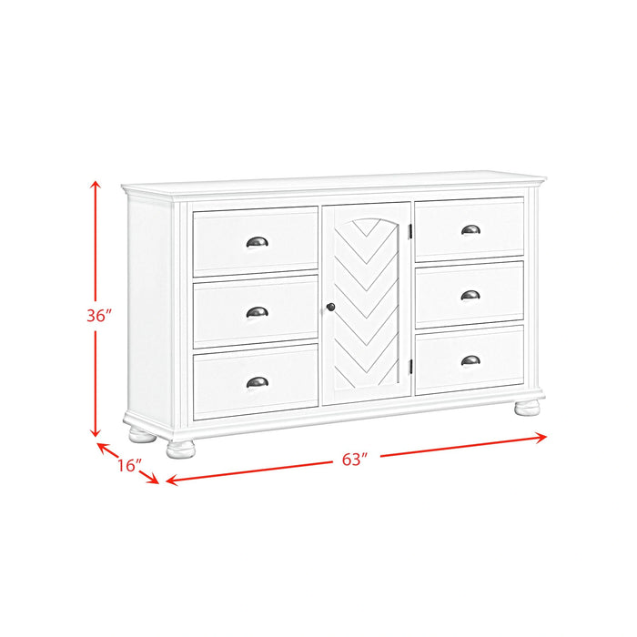 Kona Bedroom Set with 2 Nightstands in White - Tony’s Furniture Store & Linen (GA) - Multi Location