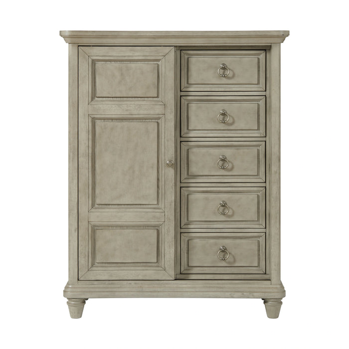 Whit-Ash 5-Drawer Door Chest in Light Grey - Tony’s Furniture Store & Linen (GA) - Multi Location