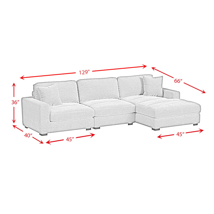 Arizona Modular Sectional Set with RHF Chaise in Steno Beige - Tony’s Furniture Store & Linen (GA) - Multi Location