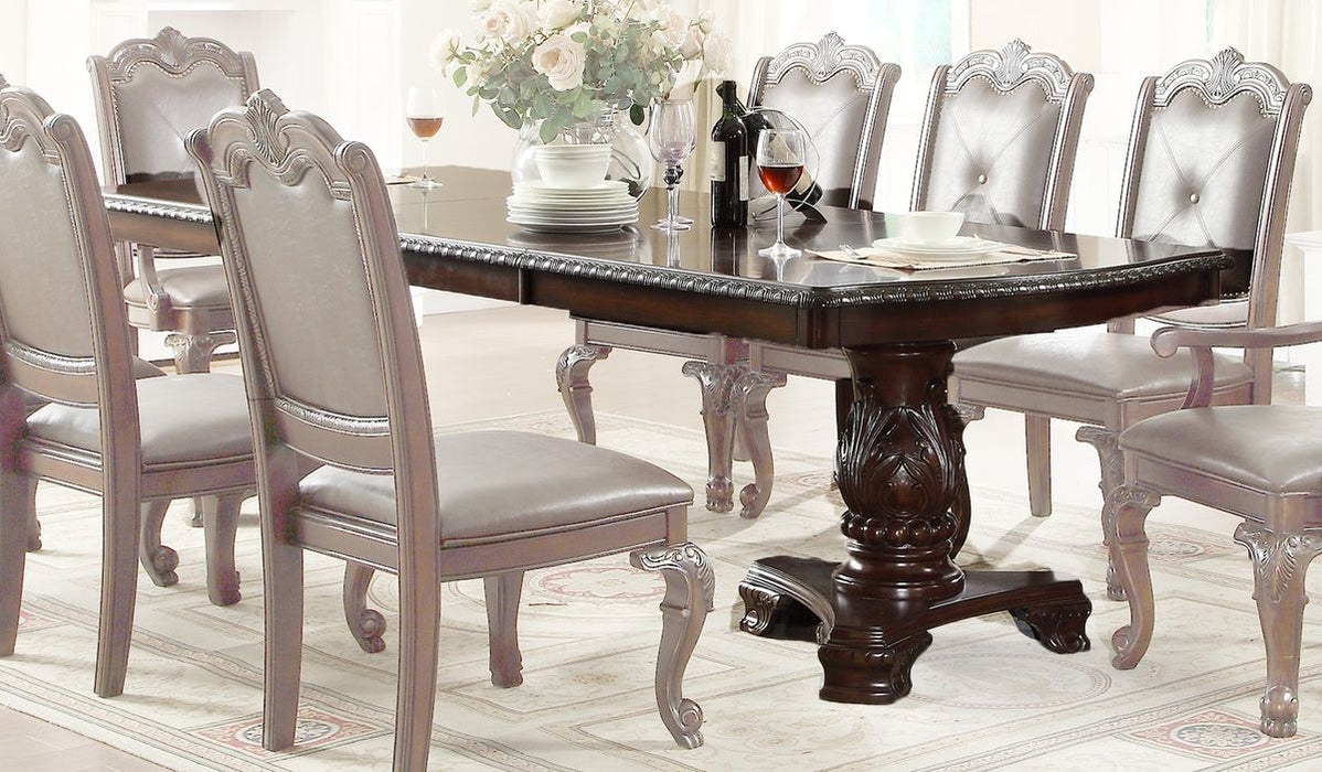 Crown Mark Kiera Double Pedestal Dining Table in Rich Brown 2150T-44108TL - Tony’s Furniture Store & Linen (GA) - Multi Location